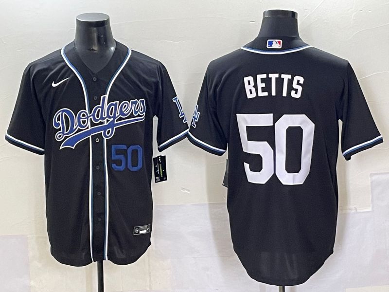 Men 2025 Los Angeles Dodgers #50 Betts Black Three generations Fashion Nike MLB Jersey style 7043->los angeles dodgers->MLB Jersey